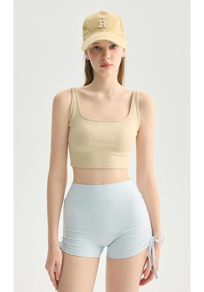 Women's High-Waisted Butt-Lift Yoga Shorts, Nude Feel, Three-Quarter Length