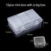 Storage Box Transparent Plastic Box Packaging Box Paper Clip Storage Portable Handheld DIY Handmade Material Desktop Storage TMZ