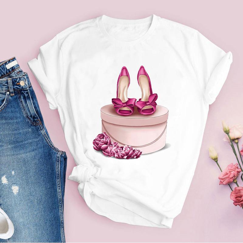 Fashion 2025 Women T-Shirt Pink Beautiful Butterfly Graphic Print Female T Shirt Casual Harajuku Short Sleeve Kawaii Ladies Tops