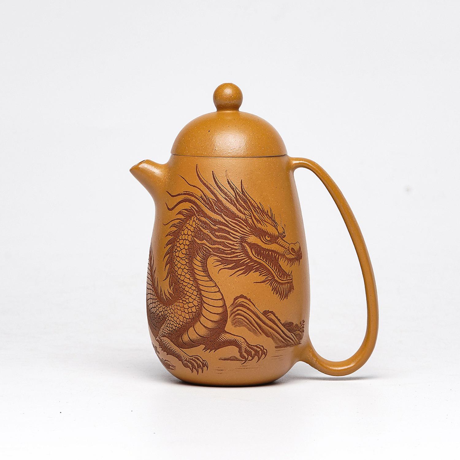 Yixing Zisha Duan Ni Handmade Dragon Egg Teapot by Famous Artist