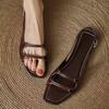 Fashion Fashion Sewing Flat Sandals Women Comfortable Square Toe Back Strap Brand Designer Shoe Summer Casual Concise Sandalias De Mujer