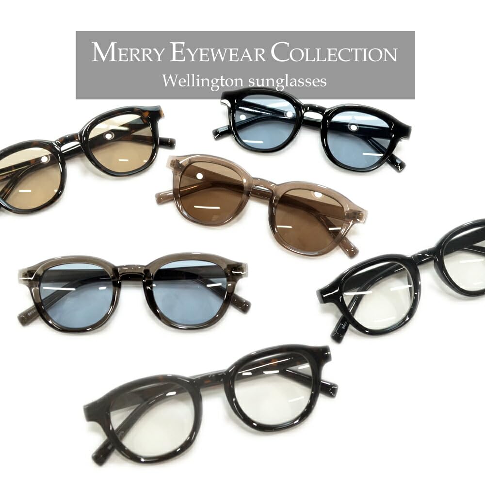 Sunglasses for Men and UV Fashion Thick Wellington Tinted Lenses [MERRY PLEASURE] Women, Protection, Glasses, Frame, Style, (Lightly Colored)