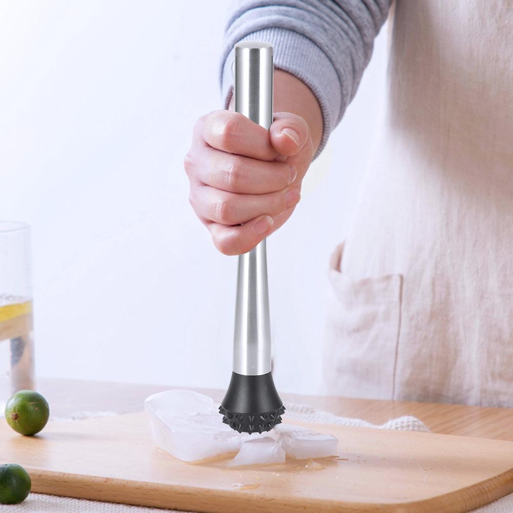 Stainless Steel Ice Crushing Rod Bar Cocktail Wine Muddler Mixing Stick Barware Tools