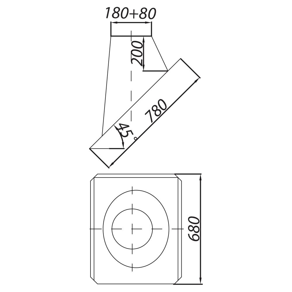 ADAM DW Průchod střechou fi 180 45°