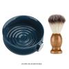 Shaving Foam Bowl, Bowl, Soap Dish, Brush, Dark Navy, Brush Included, 1 Pcs