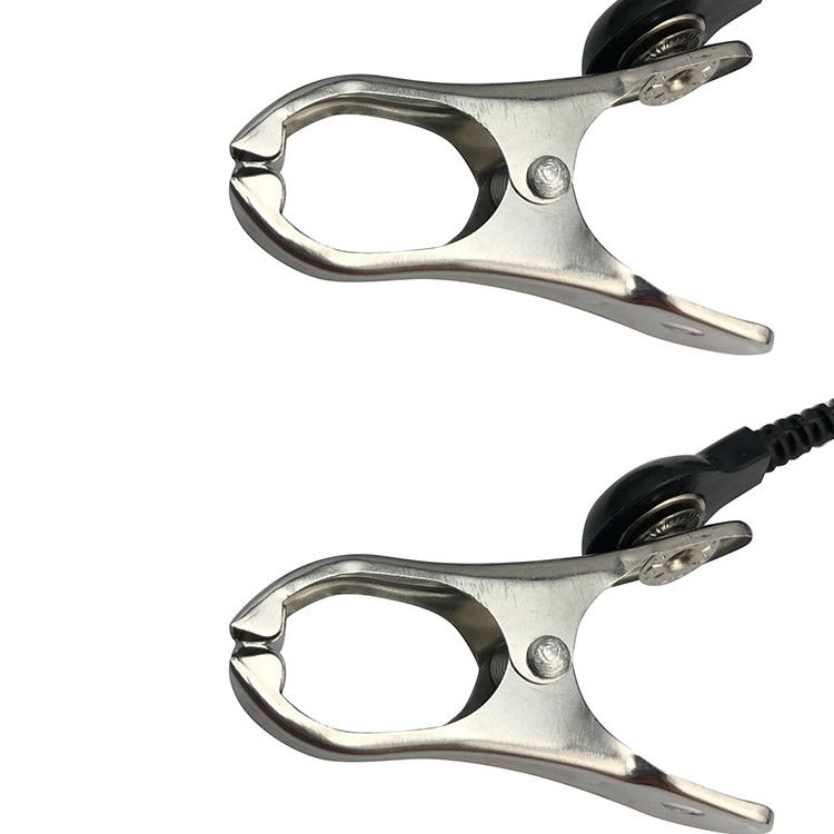 Cleme pentru mamelon cu electroșoc Agrafe Bondage pentru sâni Reținere Fetiș Blocare penis Jucărie sexuală cu tematică electrică