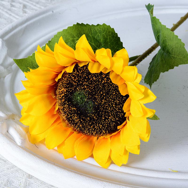 Simulated Sunflower Big Head Home Decoration Window Sill Shop Fake Flowers Silk Picnic Photography Props Vase Flower Bouquet