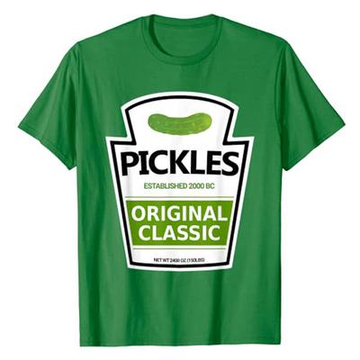 Pickle Jar T-Shirt Lazy Halloween Costume Tees Funny Women's Fashion Graphic Outfits Short Sleeve Blouses Cotton Novelty Gifts