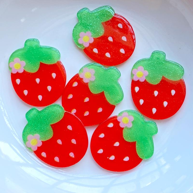 

20Pcs New Mini Shining Acrylic Strawberry Flat Back Resin Scrapbooking DIY Jewelry Craft Decoration Accessorie