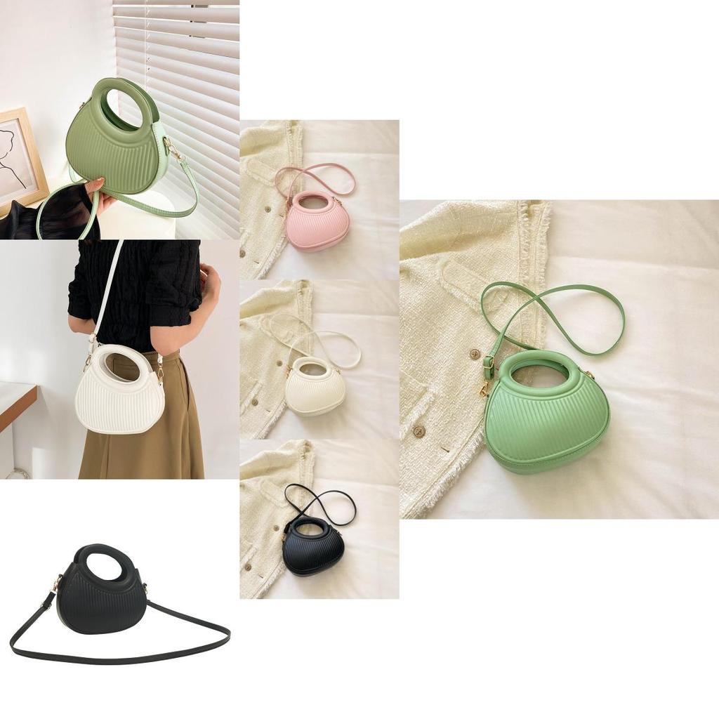 Stylish Summer 2023 Pu Womens Handbag Trendy Round Purse With Zipper Closure