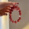 Starlight Pigeon Blood Red Crystal Bracelet Gift – Cherry Strawberry Design for Best Friend's Birthday, Inspired by Xiaohongshu Style.