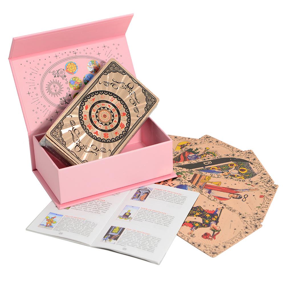 Rose Gold Waterproof Tarot Cards - 78-Card Classic Waite Hot Stamping Plastic Deck