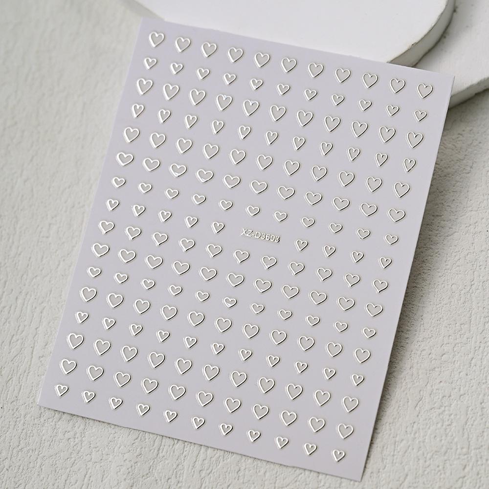 Adesivo de unha de tamanho pequeno simples com letras de luz de estrela de amor vazadas adesivo de unha autoadesivo decoração de unha