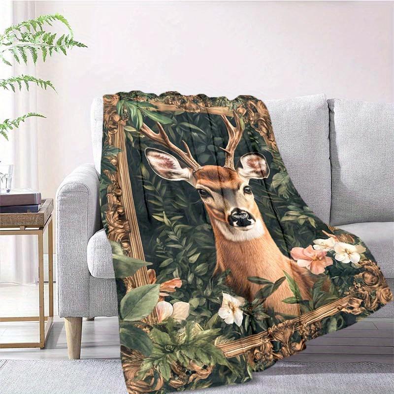Deer Blanket Household Multipurpose Blanket Used For Chair Sofa Bed Soft And Warm Giving Friends And Relatives Birthday Graduation Gift