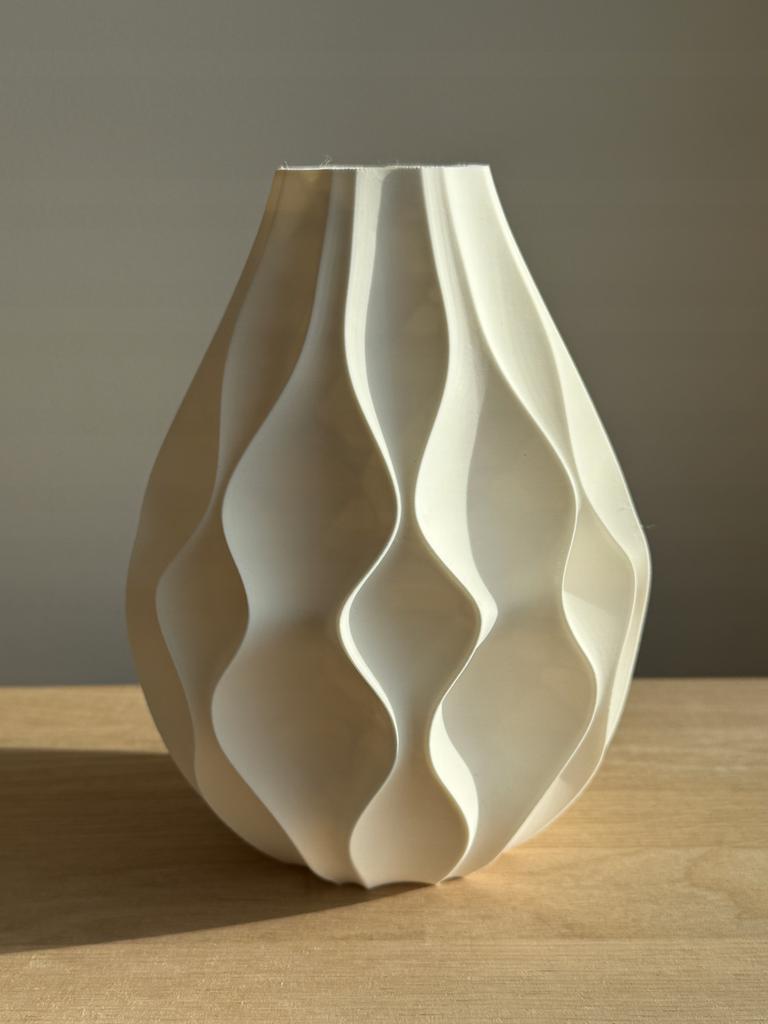 Vase für Lego für künstliche Blumen Gräser dekorativ modern weiß 17cm