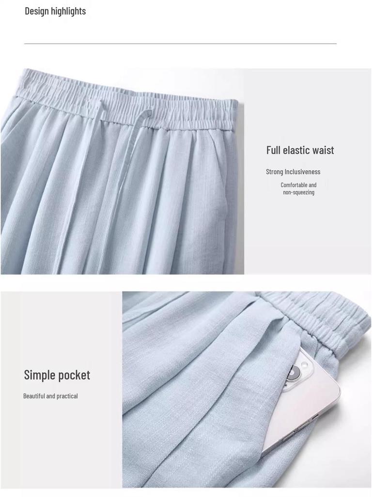 Spring/Summer 2025 Yamamoto Women's Textured Wide-Leg Draped Pants - Cool, Fashionable, Straight-Leg Design
