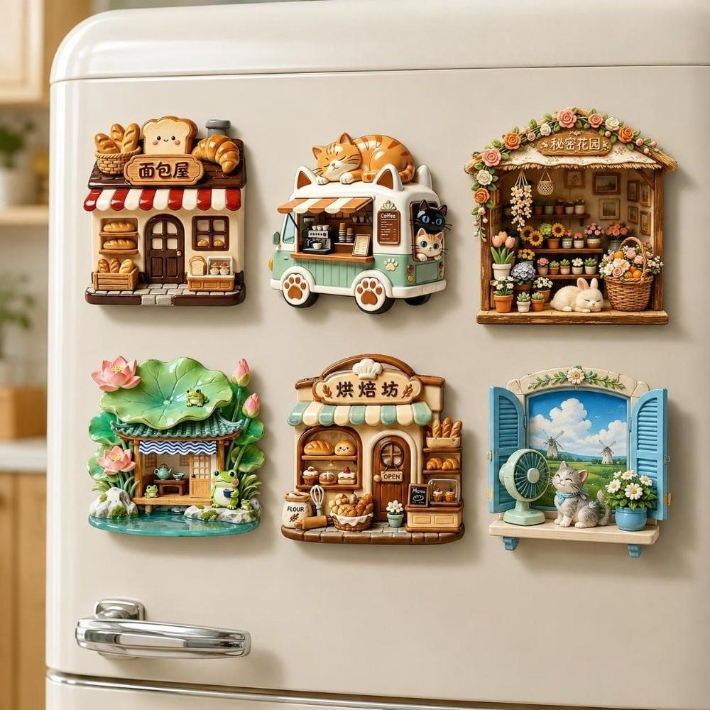 Simulation Cat Fridge Magnet 3D Relief 3D Refrigerator Stickers  Home Decor