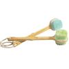 1Pc Silicone Brush Head Back Scrubber Shower Brush With Long Wooden Handle Dry Skin Exfoliating Body Massage Cleaning Tool