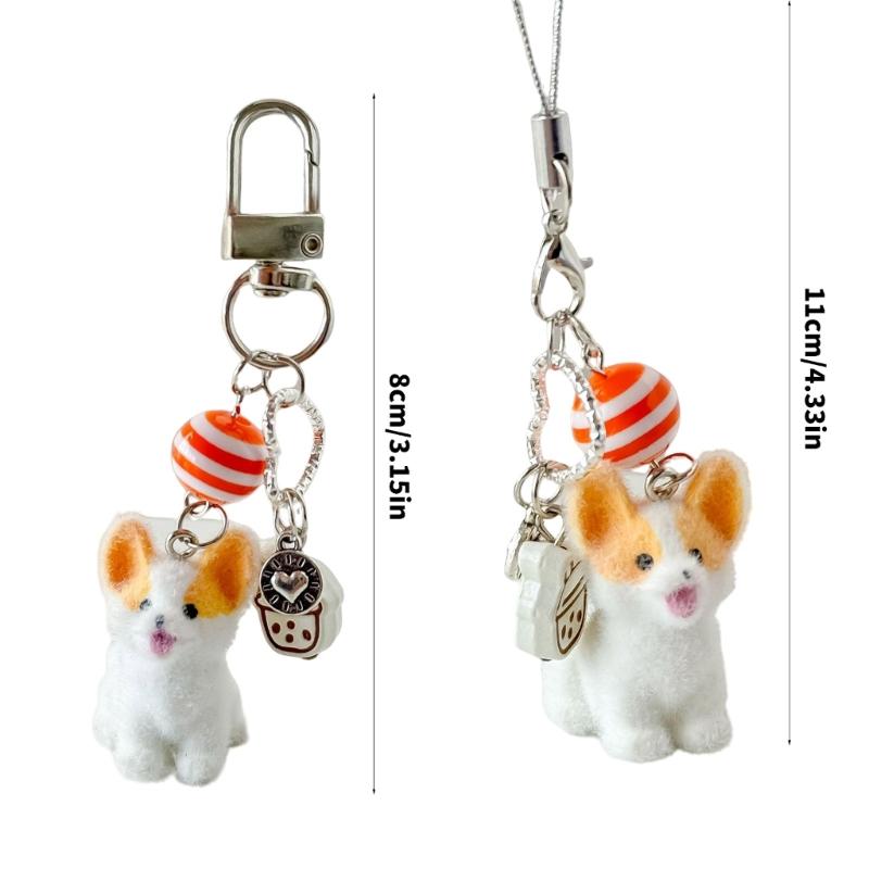 Süße Beflockte Corgi Schlüsselanhänger Harz Schlüsselhalter Vielseitige Dekoration Für Schlüssel Taschen Und Accessoires Trendiges Haustierliebhaber Geschenk