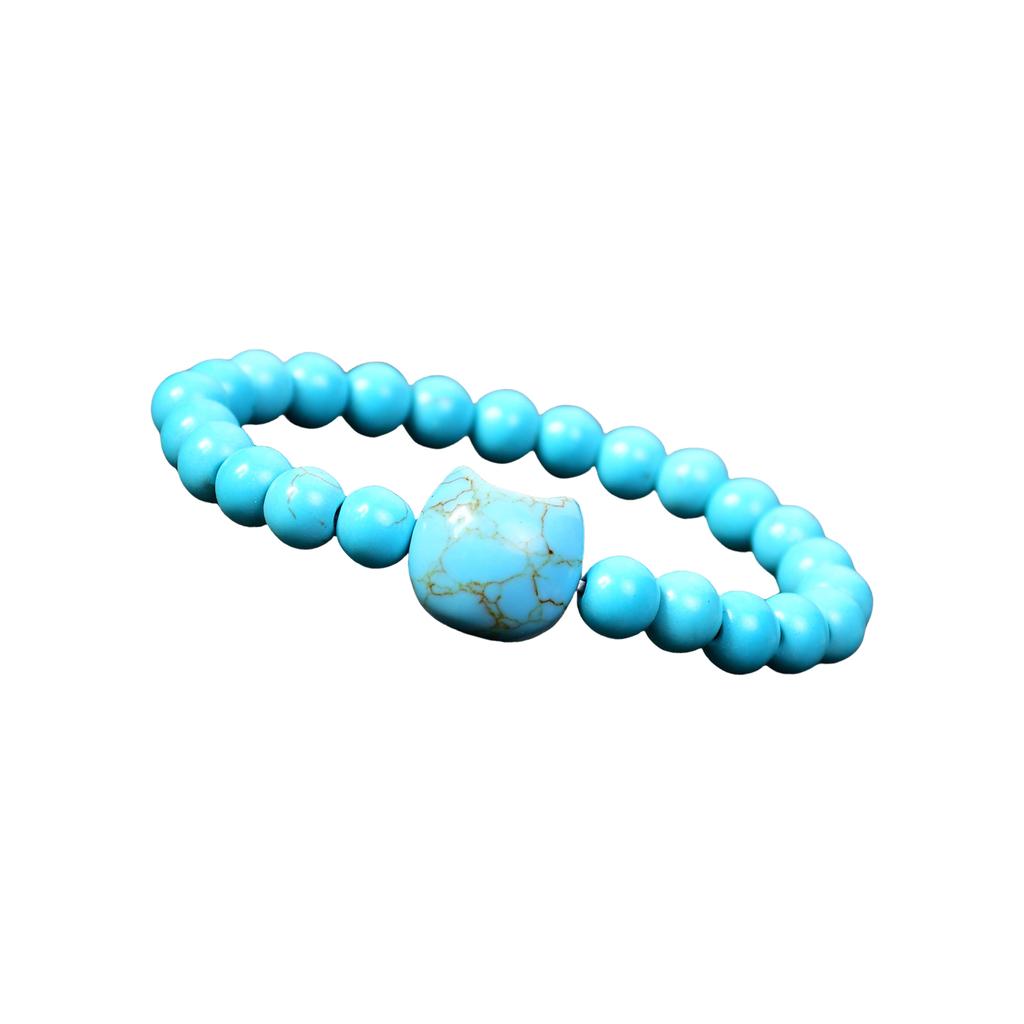 Bohemian Natural Stone Bead Bracelet Cats Head Charm Wristband Handmade Jewelry Gift for Birthdays and Anniversaries