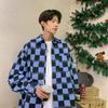 Checkerboard Shirt Men's Long-sleeved Trendy Handsome Large Size Shirt Versatile Casual Jacket