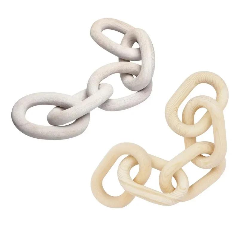 2026 Latest Models Wooden Chain Link Bohemian Art Hand Carved Modern Ornament Crafts Farmhouse Bedroom Coffee Rustic Decoration