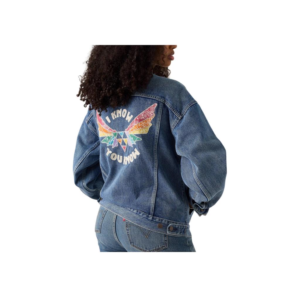 Levis Simple Comfortable Versatile Back Embroidered Long Sleeve Denim Jacket Unisex jackets 002FF-0000