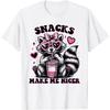 Snacks Make Me Nicer Funny Colorful Racoon With Sunglasses T-Shirt