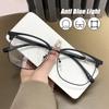 Vintage Semi-rimless Women Glasses High Definition Blue Light Blocking Eyeglasses Anti-fatigue Silicone Nose Pads Spectacles