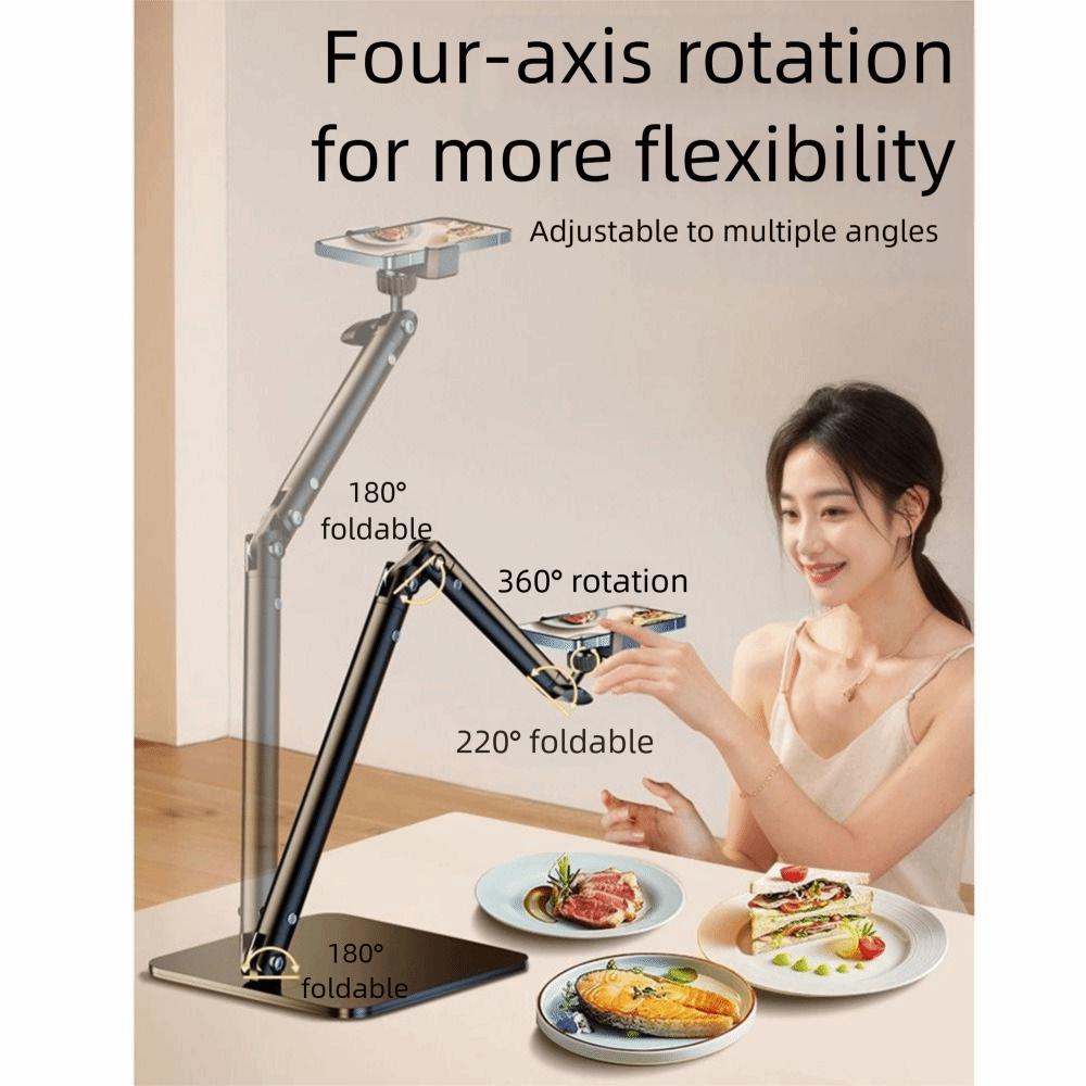 360 Rotating Desktop Phone Tablet Holder Multi-Angle Long Arm Tablet Bracket  Bed Use