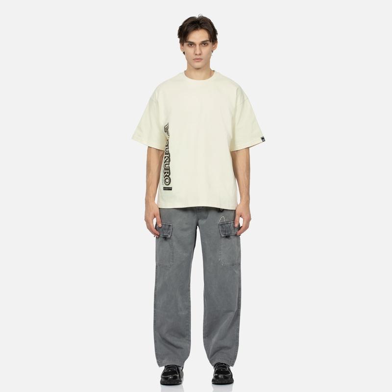 Evisu Dispersed Spray Dye Effect Trademark Loose Fit Short Sleeve T-Shirt Men Tops 2ESGNM4TS5136LFCT