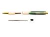 Kiyoteru porcelain rotary ballpoint blue Oribe green white Japanese-made pen, + CL_CTP_52
