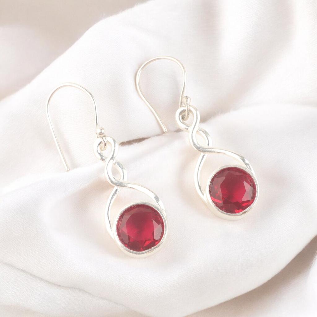 Natural Pink Rubellite Gemstone 925 Sterling Silver Handmade Designer Earrings CE-15-11