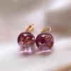 Boucles d'oreilles Boule de Cristal Dorée Violette Haut de Gamme Pour Femmes Mode Personnalisé Accessoire Quotidien Bijoux de Soirée Cadeau d'Anniversaire