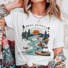 Summer Fashion Water Adventure Women's T-Shirt Short Sleeve Basic Top Cute Style Trendy Printed Casual Tee for Women