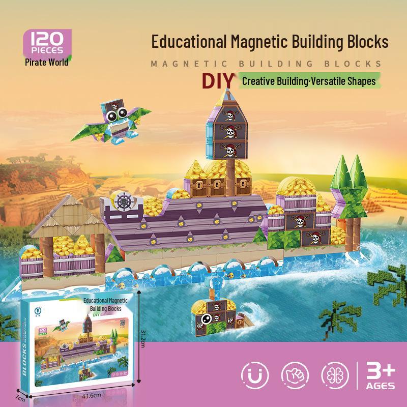 DiGe Geometric Magnetic Blocks - Building Blocks for Construction Vehicles & Castles - Children's Toys