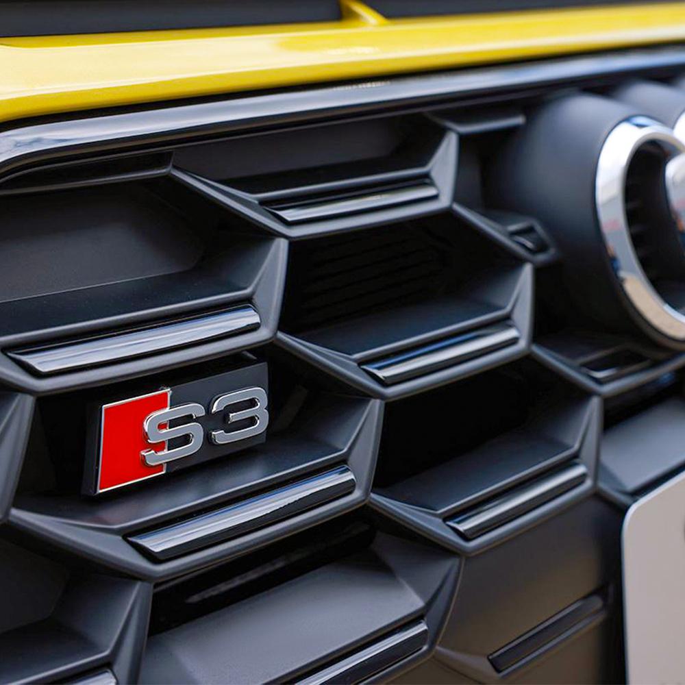 2026 3D ABS Chrome Black Badge Car Styling Hood Front Grille Emblem Decor For S1 Sline S3 S4 S5 S6 S7 Auto Modification Accessories 2x