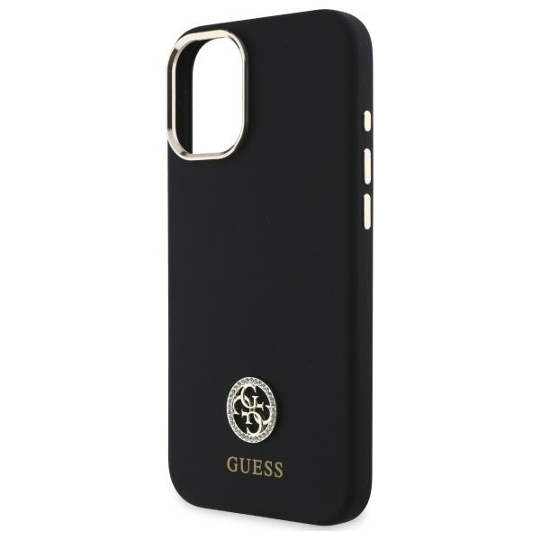 Guess Guhcp16Sm4Dgpk Iphone 16 6.1      Czarny/Black Hardcase Silicone Logo Strass 4G