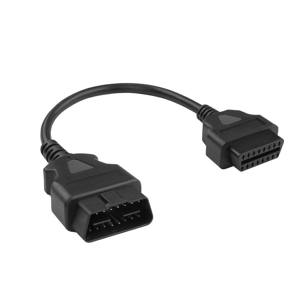 OBD2 Extension Cable OBD II 16 Pin Male to Female Diagnostic Extender Cord for OBD-II Scan Tool Compatible for All OBD2 Vehicles (1 Ft)