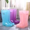 Fashion rain shoes women's tall tube without mesh rain boots non-slip waterproof shoes with cotton medium tube quick-drying water boots rubber
