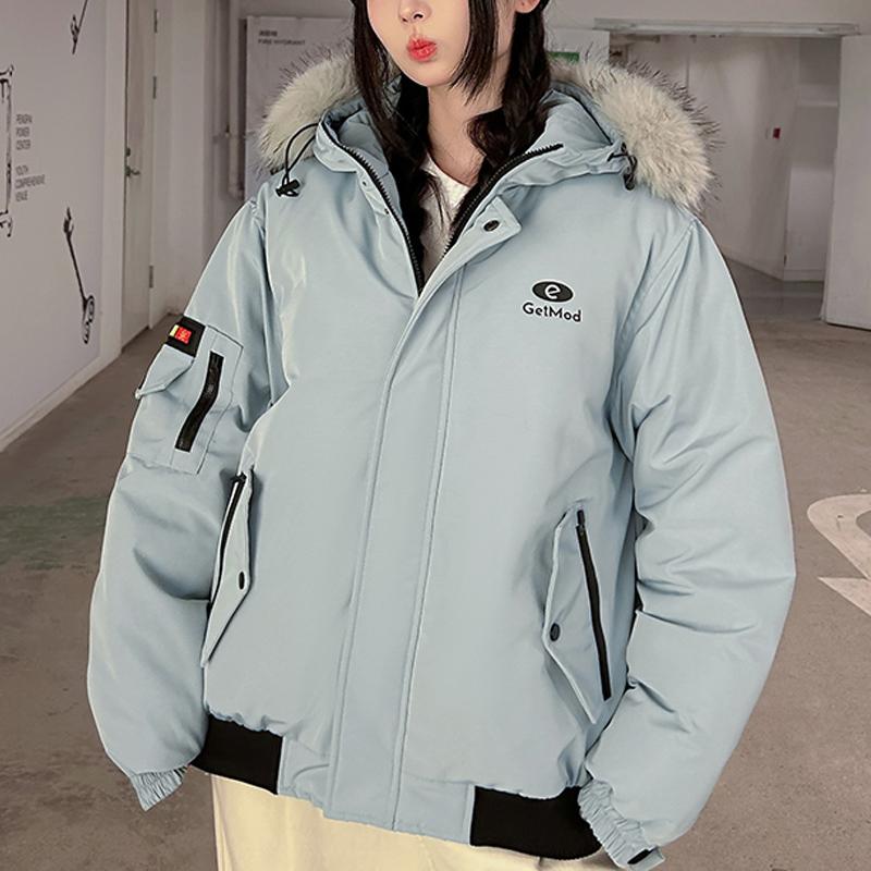 

Модная женская зимняя куртка с капюшоном, воротником из искусственного меха, толстая теплая женская парка, повседневное зимнее пальто XL синий