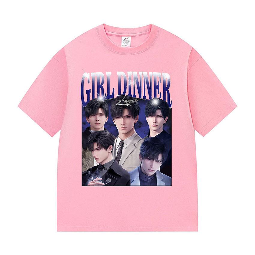 Dívčí večeře Zayne Love a Deepspace Potisk Trička Anime Pánská Dámská Móda O-výstřih Trička Léto Bavlna Krátký Rukáv Tričko