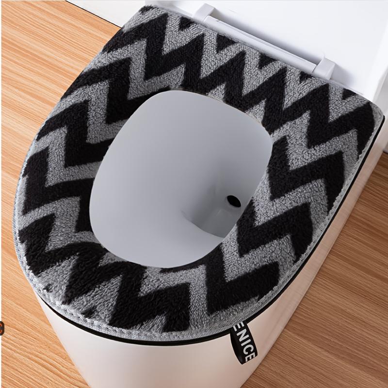 Полностью облегающая накладка на унитаз на молнии – Универсальная посадка для 99% унитазов, Минималистичный дизайн с язычком-буквой, Гигиеничная и легко моющаяся