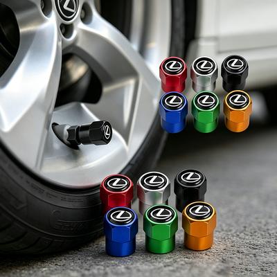 4Pcs Car Wheel Tire Valve Caps Fashion Metal Auto Accessories For IS250 Ct200h LS430 LX570 NX300h IS300h RX330 ES300h UX250h