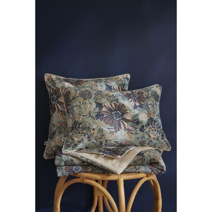 Coussin déhoussable 40 x 60 cm "Isaline" Velours imprimé l'Effet Papillon