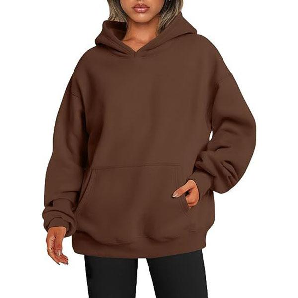 Top con tasche a maniche lunghe Pantaloni della tuta Streetwear Felpe Y2K Donna Harajuku Colore tinta unita Felpa larga Hip Hop Base Taglie forti