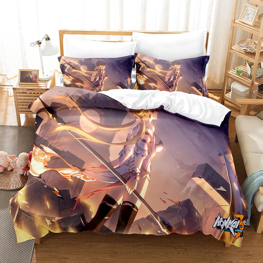 Honkai Impact 3rd Bedding Set Single Twin Full Queen King Size Bed Set Adult Kid Bedroom Duvet Cover Sets 3D Print Kawaii Anime