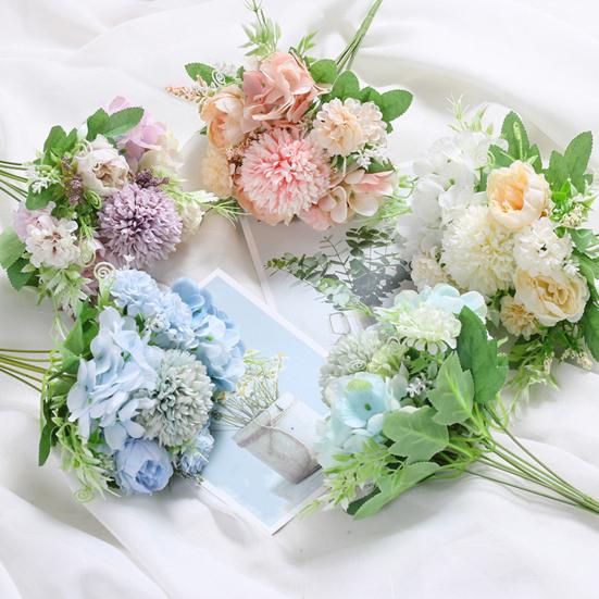 1/5/6 ks Umělá kytice růží 7 stonků Falešná hedvábná květina se zelenými listy Domácí Svatba Oslava Stolní dekorace Vnitřní Venkovní Faux Květinová dekorace