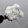 9 Heads Silk Cloth Burnt Orange Rose Bouquet for Wedding Home Party Christmas Decoration Bouquet Artificial Decorative Flowers