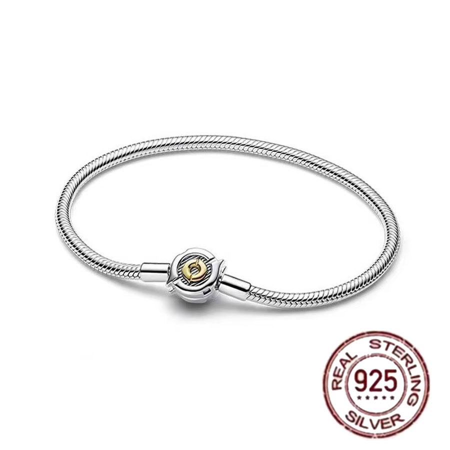 S925 silver heart-shaped crown snake bone chain perfect for DIY bracelet stylish and elegant jewelry